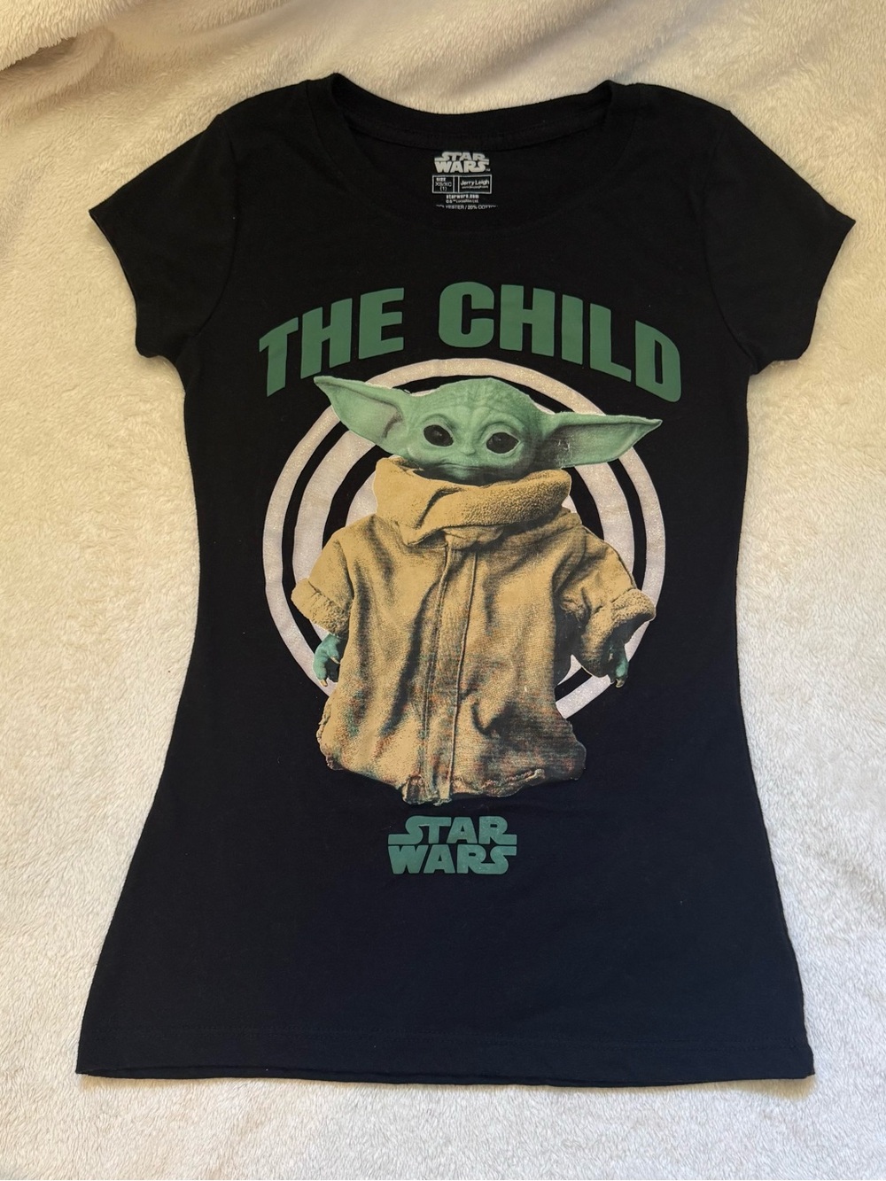 Star Wars Black Tee with Green and Tan The Child Graphic